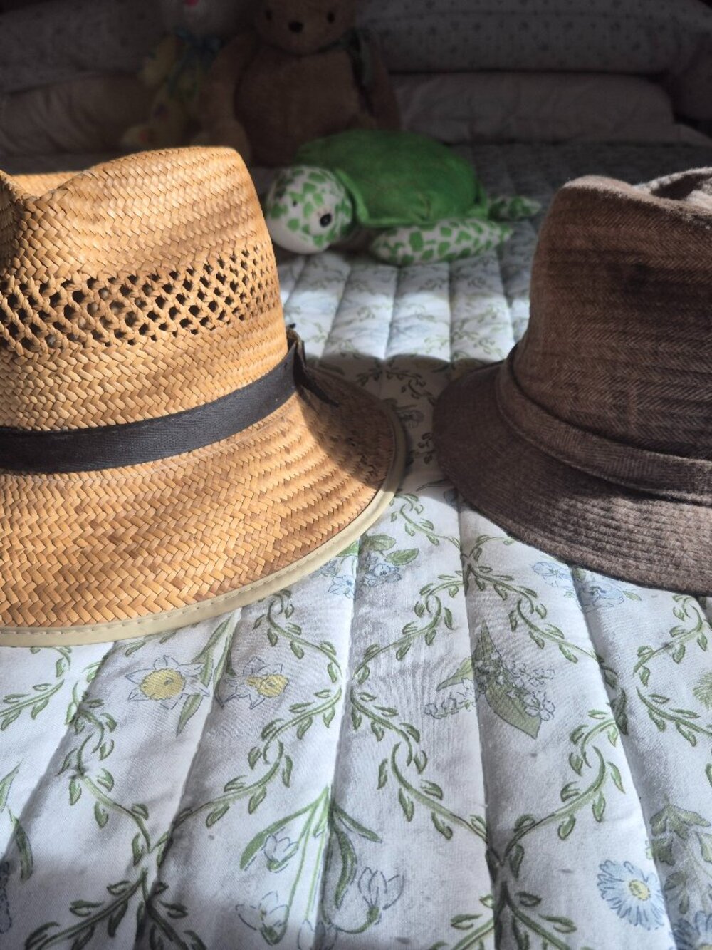 Men's Dobbs hat and a straw hat